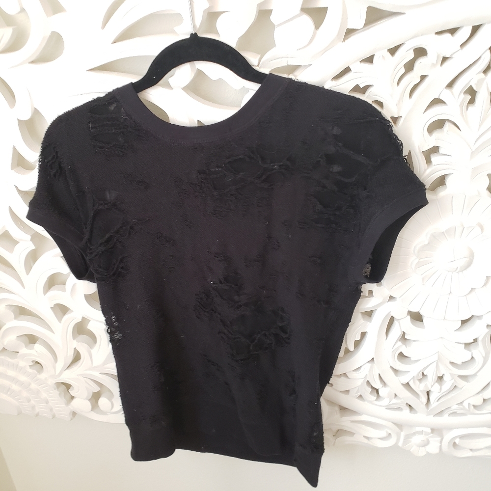 Rock & Republic distressed tee true black